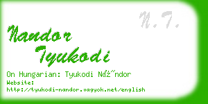 nandor tyukodi business card